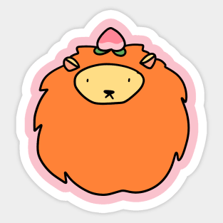 Peach Lion Face Sticker